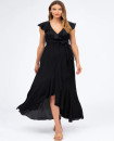 Made in Italy DOROTHEA Black Maternity Dress with Ruffles